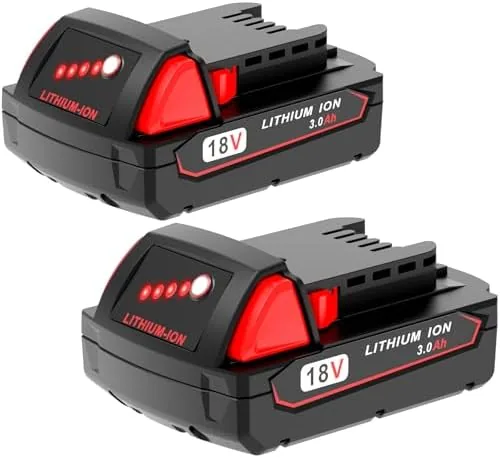 worthmah 2 pack 30ah 18v batteries replace for milwaukee m18 battery lithium lon 48 11 1815 48 11 1840 compatible with milwaukee m18 battery charger and 18 volt cordless power tools
