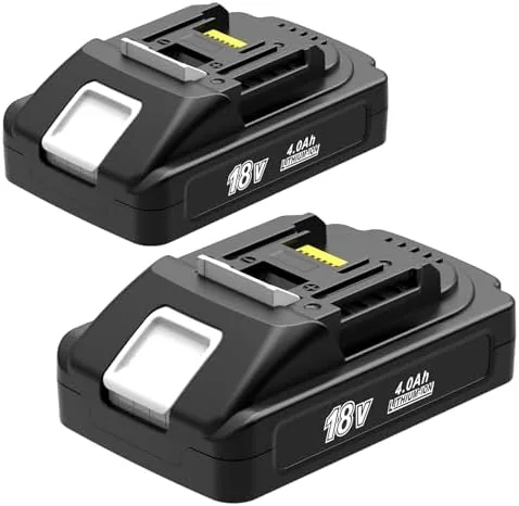 worthmah 2 pack 4000 mah 18 volt battery replace for makita 18v lithium ion battery bl1840b bl1815 bl1850b bl1860b compatible with makita 18v charger and cordless power tools